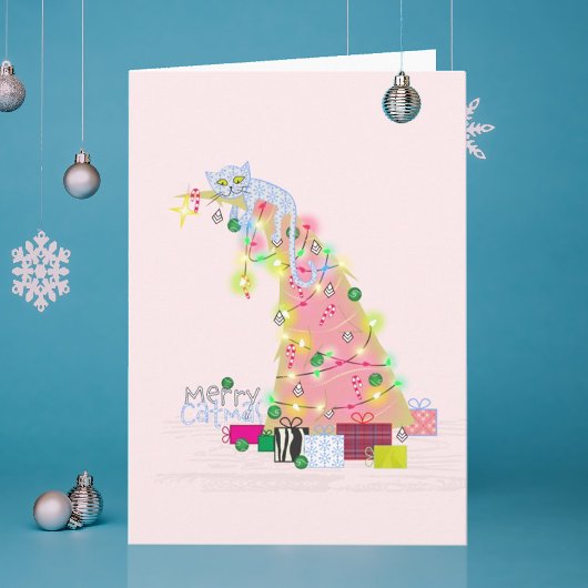Kattenboom Kerstkaart Bedankkaart