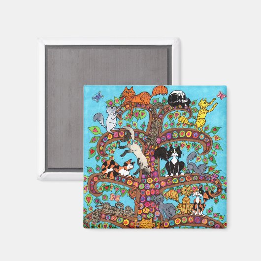 Kattenboom van leven 2 magneet (Voorkant / Achterkant)
