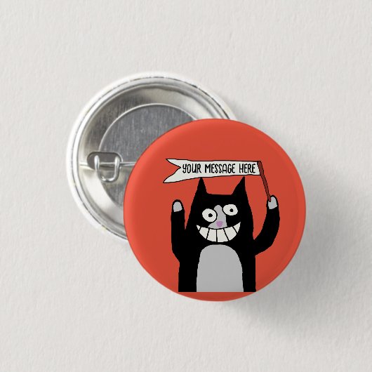 Kattenbord met uw bericht smoking katten ronde button 3,2 cm (Voorkant /achterkant)