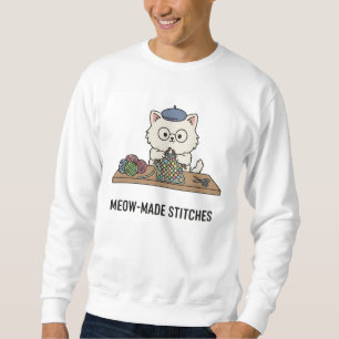 Kattenbreister 'Meow-Made Stitches' Ambachtelijke  Trui
