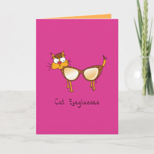 Kattenbril - Cateye bril Kattenbril Wenskaart Kaart