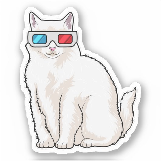 Kattenbril Sticker (Voorkant)