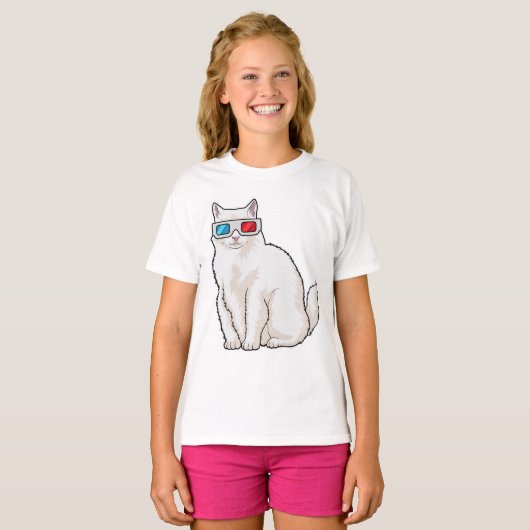 Kattenbril T-shirt (Voorkant volledig)