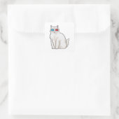 Kattenbril Vierkante Sticker (Tas)