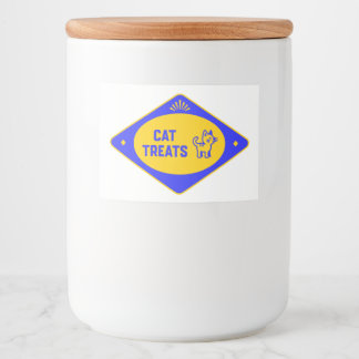 Kattenbrokken Opslaglabel Voedselcontainer Etiket