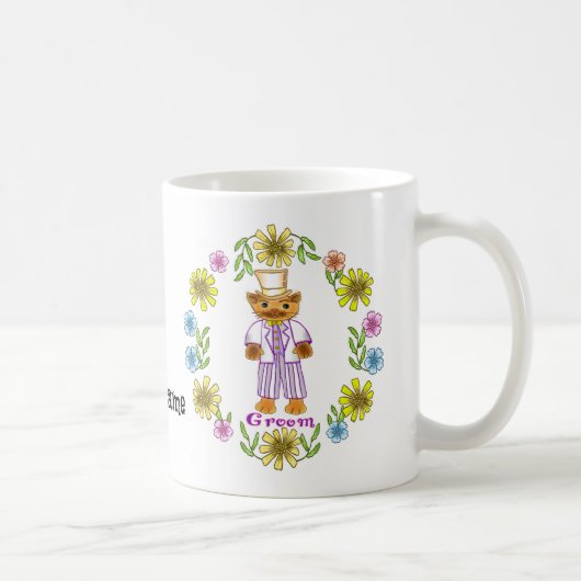 Kattenbruid Bruidegom trouwmokken Koffiemok (Rechts)