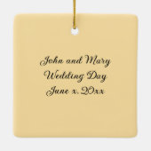 Kattenbruid en bruidegom geel variant ornament (Achterkant)