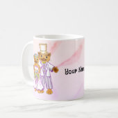 Kattenbruid en bruidegom mokken (Voorkant links)