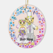 Kattenbruid en bruidegom ornament (Links)