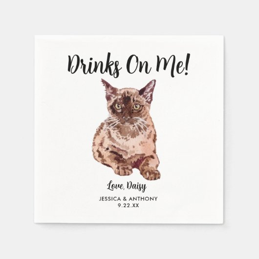 Kattenbruiloft Cocktailservetten Servet (Voorkant)