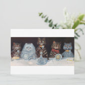 Kattenbruiloft, huwelijk, bruid, Louis Wain Kaart (Staand voorkant)