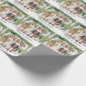 Kattenbruiloft met bruid en bruidegom cadeaupapier (Hoek)