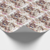 Kattenbruiloft met bruid en bruidegom cadeaupapier (Hoek)