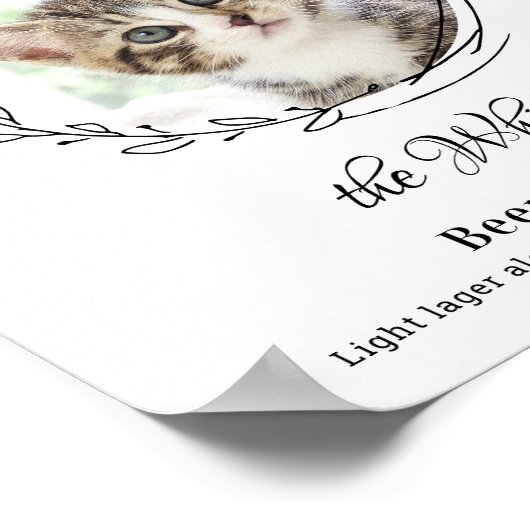 Kattenbruiloft Signature Drankjes Dierenfoto Bar Poster (Hoek)