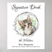 Kattenbruiloft Signature Drankjes Dierenfoto Bar Poster (Voorkant)