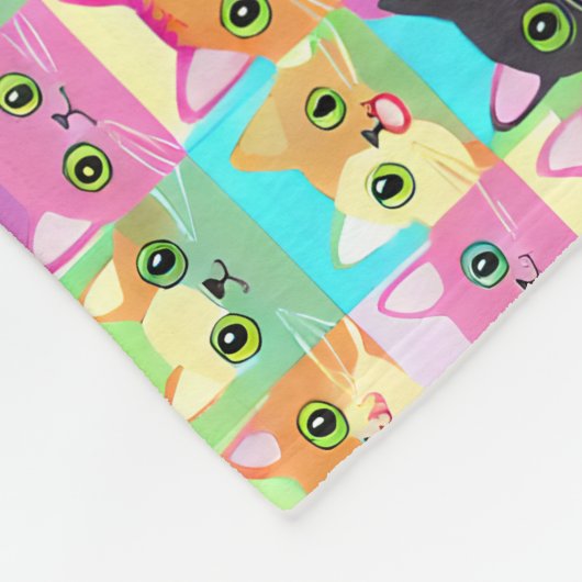 kattencadeau | Leuk Kawaii kat patroon Fleece Deken (Hoek)