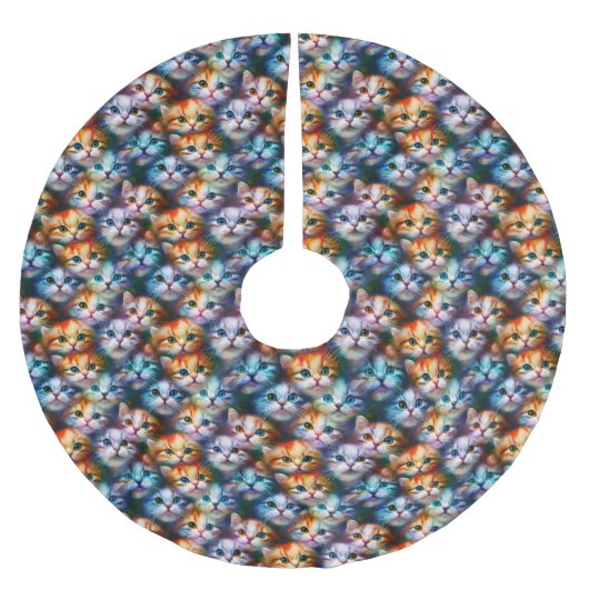 kattencadeau | Leuke kat gezichten Kerstboom Rok (Voorkant)