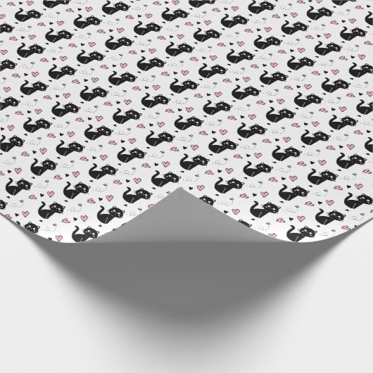 kattencadeau | Leuke kat patroon naadloze achtergr Cadeaupapier (Hoek)