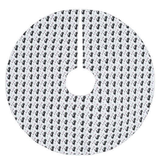 kattencadeau | Leuke kat patroon naadloze achtergr Kerstboom Rok (Voorkant)