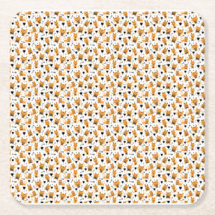 Kattencadeau   Mooie kattenprint kinderachtig Kartonnen Onderzetters