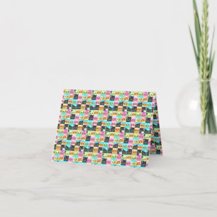 Kattencadeau   Mooie Kawaii Kattenprint Bedankkaart