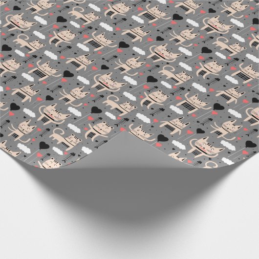 kattencadeau | Schattig kattenpatroon kinderachtig Cadeaupapier (Hoek)