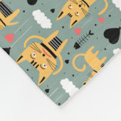 kattencadeau | Schattig kattenpatroon kinderachtig Fleece Deken (Hoek)