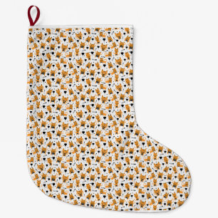 kattencadeau Schattig kattenpatroon kinderachtig Grote Kerstsok