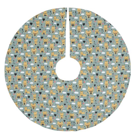 kattencadeau | Schattig kattenpatroon kinderachtig Kerstboom Rok (Voorkant)