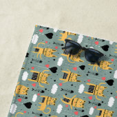kattencadeau | Schattig kattenpatroon kinderachtig Strandlaken (In situ)