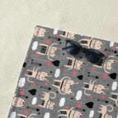 kattencadeau | Schattig kattenpatroon kinderachtig Strandlaken (In situ)