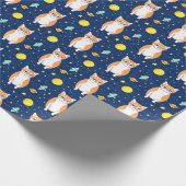 kattencadeau | Space Cat Patroon Grafisch Cadeaupapier (Hoek)