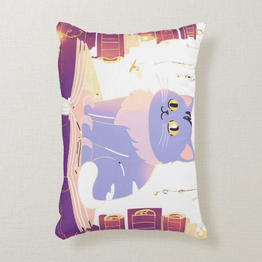 Kattencafé in de bibliotheek accent kussen (Voorkant(Verticaal))