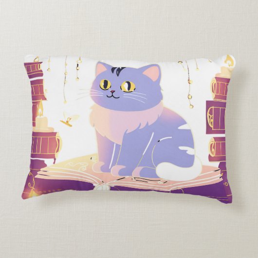 Kattencafé in de bibliotheek accent kussen (Achterkant)