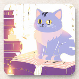 Kattencafé in de bibliotheek bier onderzetter