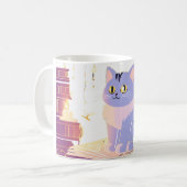 Kattencafé in de bibliotheek koffiemok (Voorkant links)