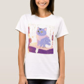 Kattencafé in de bibliotheek t-shirt (Voorkant)