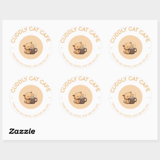 Kattencafé Ronde Sticker (Vel)