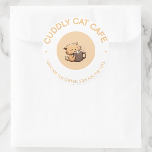 Kattencafé Ronde Sticker (Tas)