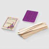 kattencake paarse verjaardag handwaaier (Niet-gemonteerd)