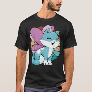 kattencartoon met fee-vleugels, magische fee t-shirt