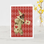 Kattenclown wenskaart kaart (Gele Bloem)