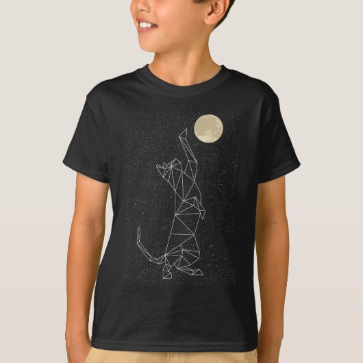 Kattenconstellatie die voor maan wordt bereikt t-shirt (Voorkant)