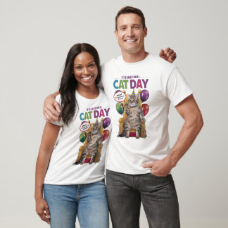 KATTENDAG RUIMTELIJK T-SHIRT