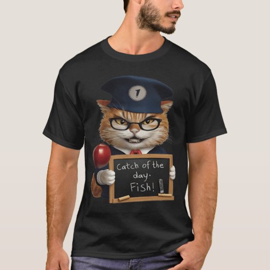 Kattendagplan, vang een vis t-shirt (Voorkant)
