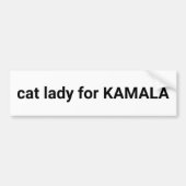 Kattendame voor Kamala minimalistische tekst grapp Bumpersticker (Voorkant)