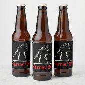 Kattendames voor Kamala Cat 2024 President Kamala Bier Etiket (Flessen)