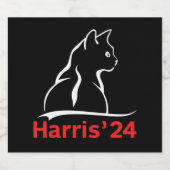 Kattendames voor Kamala Cat 2024 President Kamala Bier Etiket (Enkel label)