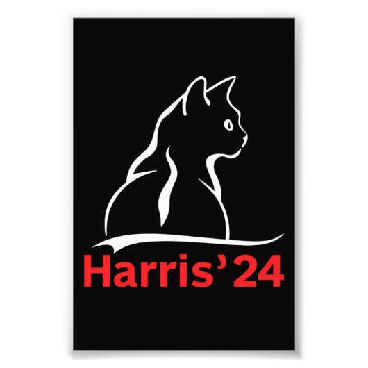 Kattendames voor Kamala Cat 2024 President Kamala Foto Afdruk (Voorkant)