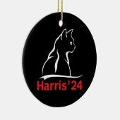 Kattendames voor Kamala Cat 2024 President Kamala Keramisch Ornament (Rechts)